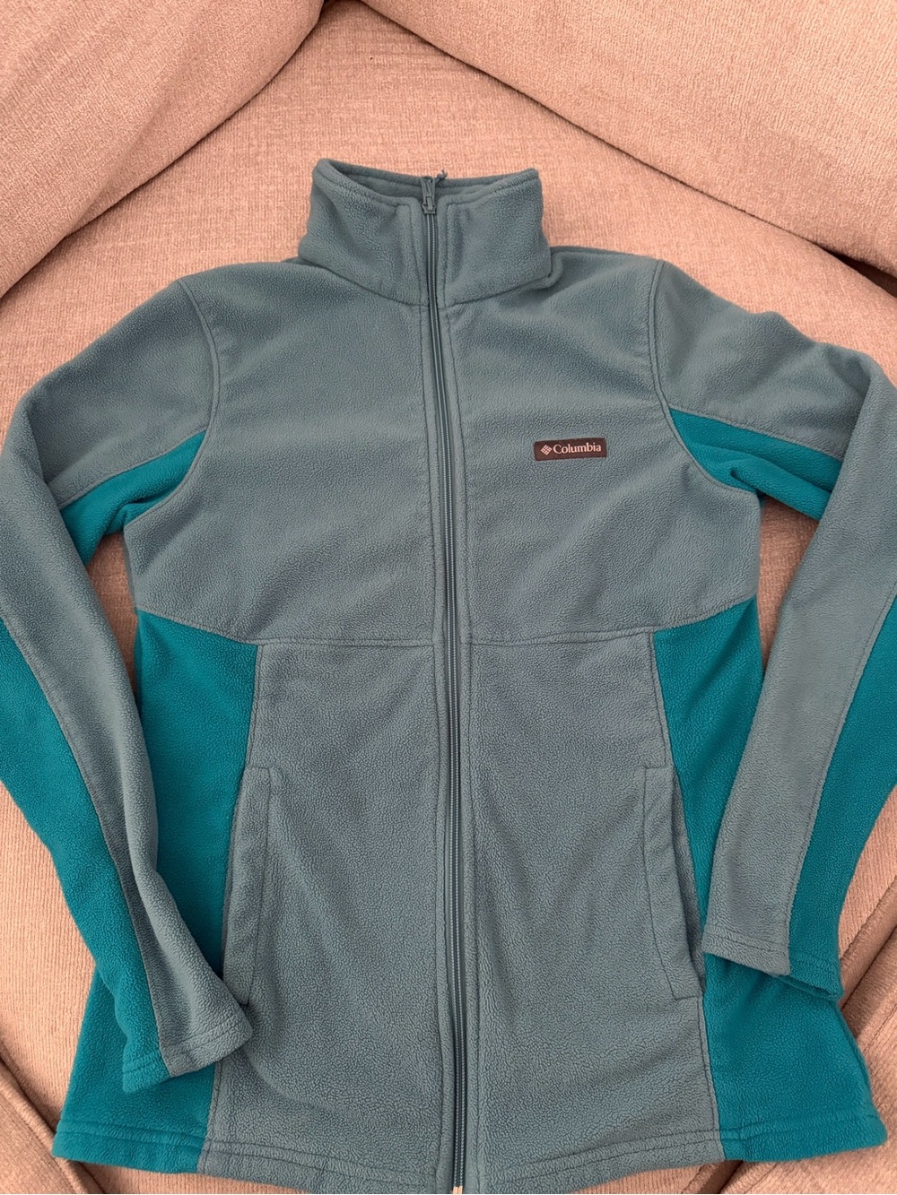 Columbia Women's Teal & Slate Full-Zip Teddy Fleece Jacket